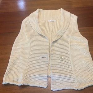 CAbi Cream colored sweater vest.